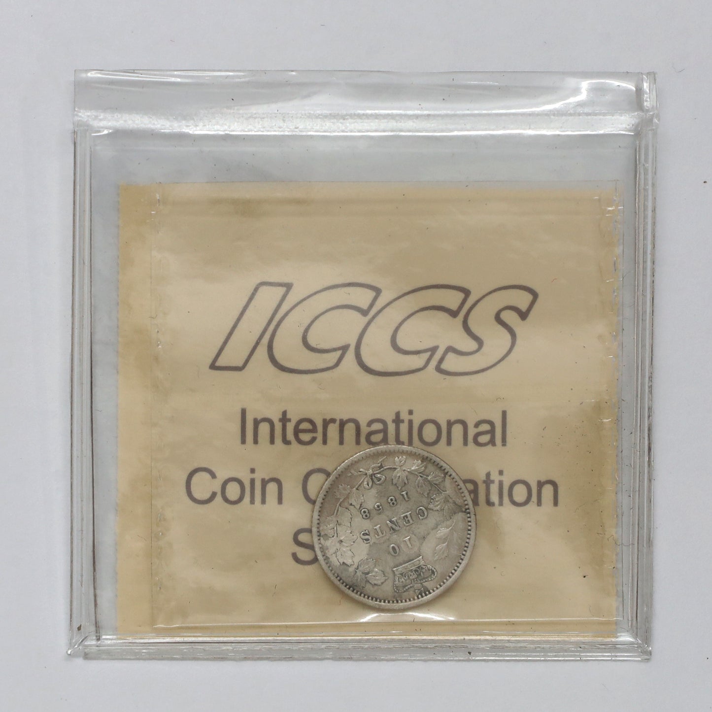 1858 Canada 10-cents ICCS Certified VF20 (Toned)
