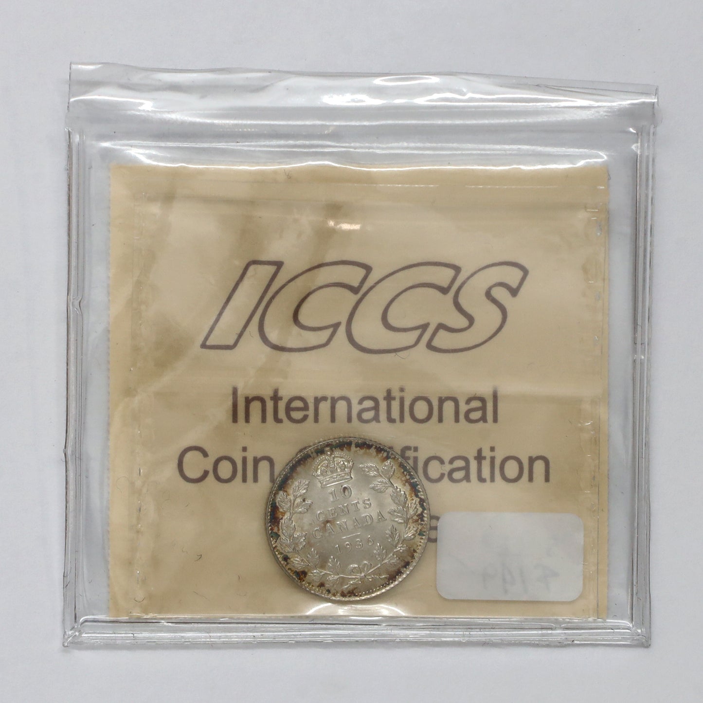 1936 Canada 10-cents ICCS Certified MS64 (Toned)