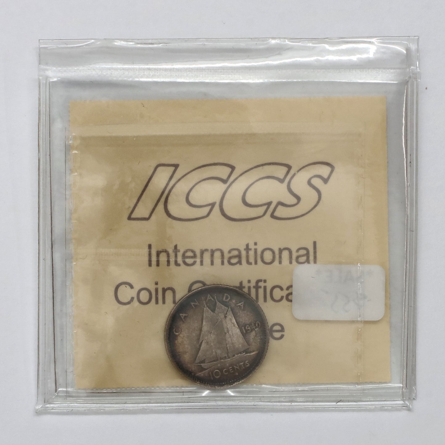 1940 Canada 10-cents ICCS Certified MS64 (Toned)