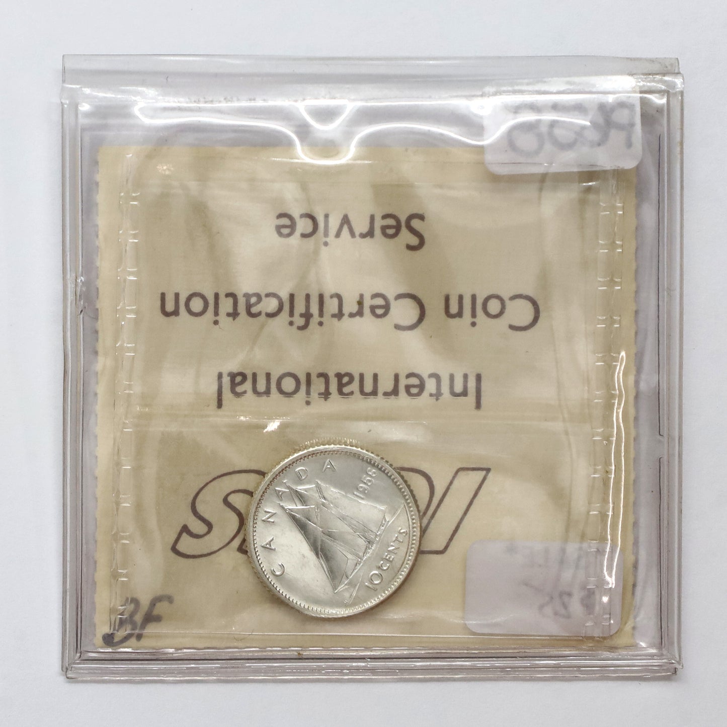 1956 Canada 10-cents ICCS Certified PL65 Cameo (Lightly Toned)