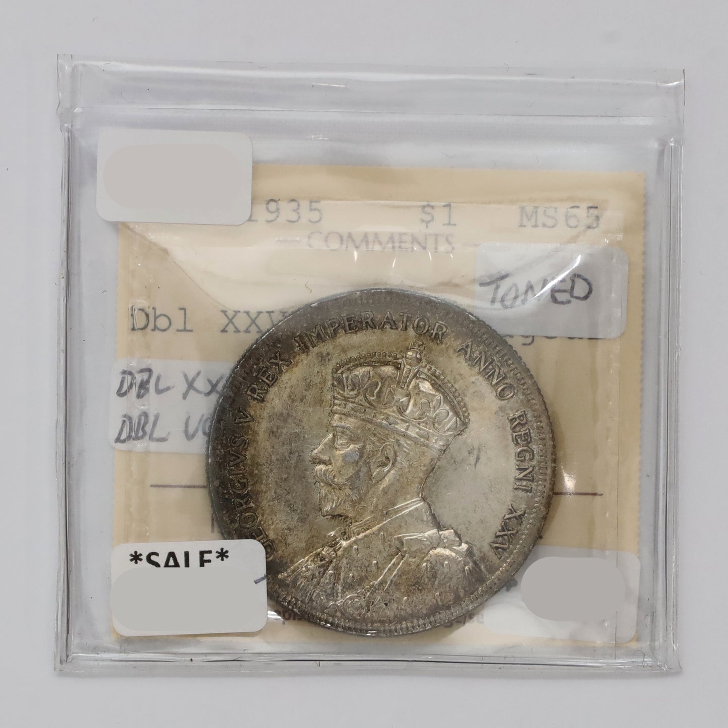 1935 Double XXV Double Voyageur Canada Dollar ICCS Certified MS65 (Toned)