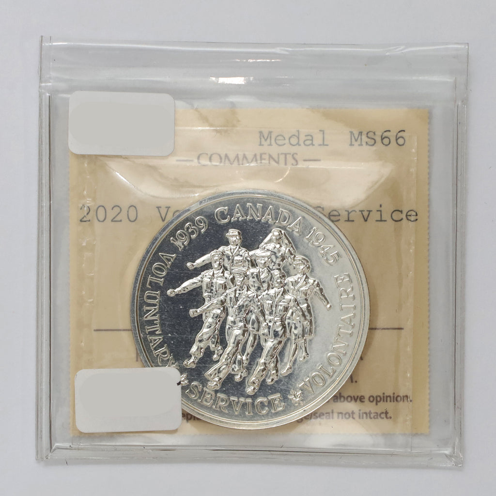 2020 Canada Volunteer Service Medallion .999 Silver ICCS Certified MS66 (No Tax)