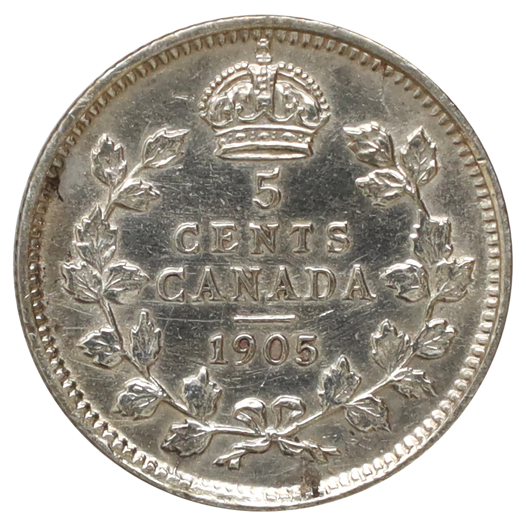 1905 Canada 5-cents Extra Fine (EF40) Scratched, marks, or impaired