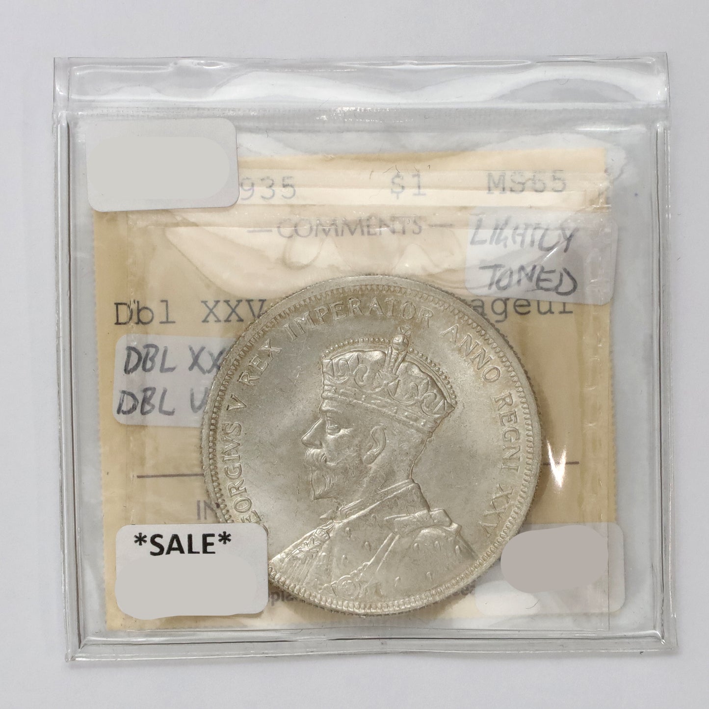 1935 Double XXV Double Voyageur Canada Dollar ICCS Certified MS65 (Lightly Toned)