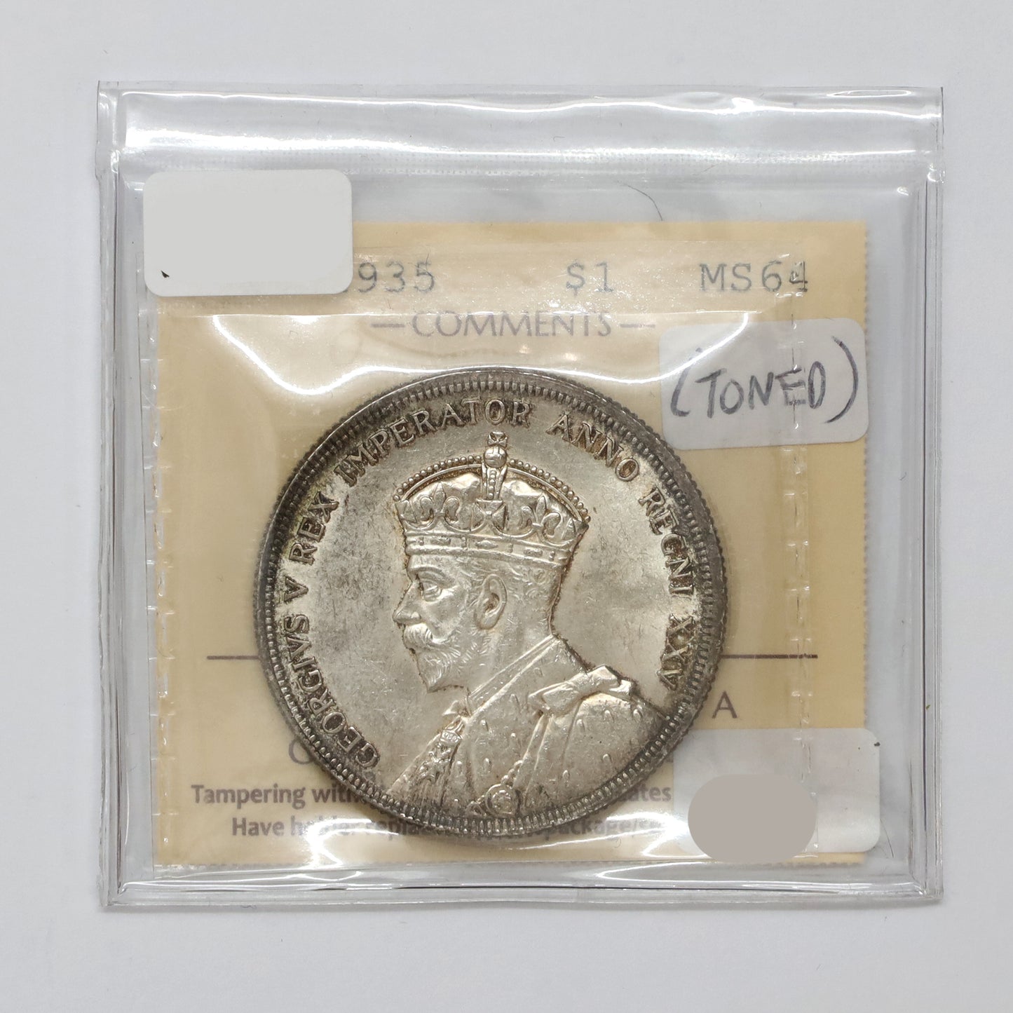 1935 Canada Dollar ICCS Certified MS64 (Toned)