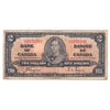 BC-22c 1937 Canada $2 Coyne-Towers, Various Prefixes, Very Good (VG8) Tears or impaired