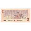 BC-55b-N1-iii 1986 Canada $2 Thiessen-Crow, 4-Digit RADAR BUW6739376, AU50 (DOP)