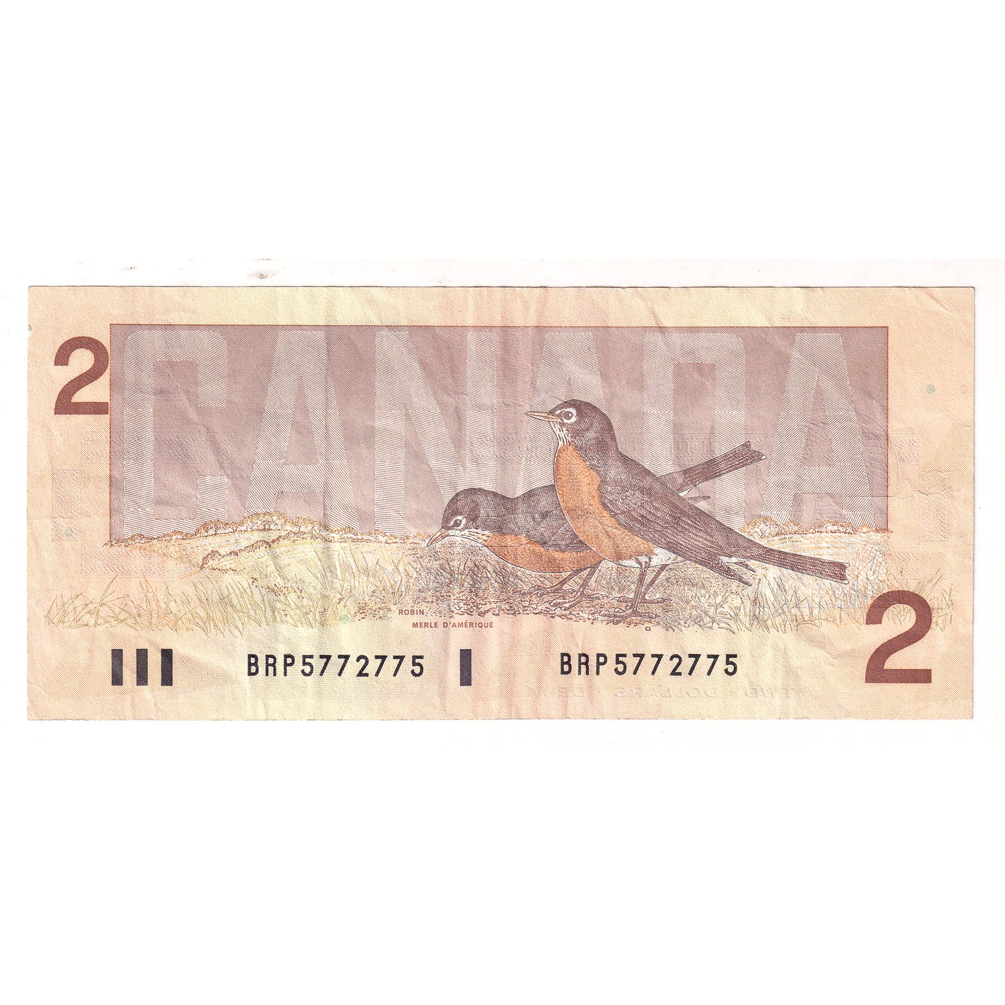 BC-55b-N1-iii 1986 Canada $2 Thiessen-Crow, 3-Digit RADAR BRP5772775, VF20 (DOP)