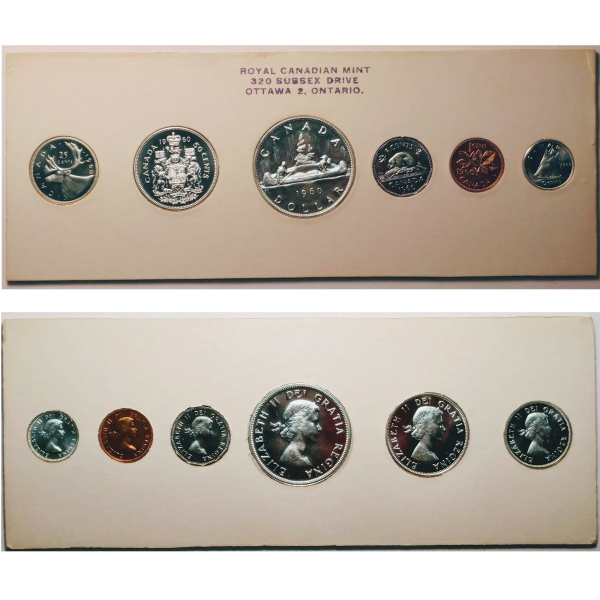 1960 Canada Stamp 4 Variety Proof Like Set - Original White Cardboard
