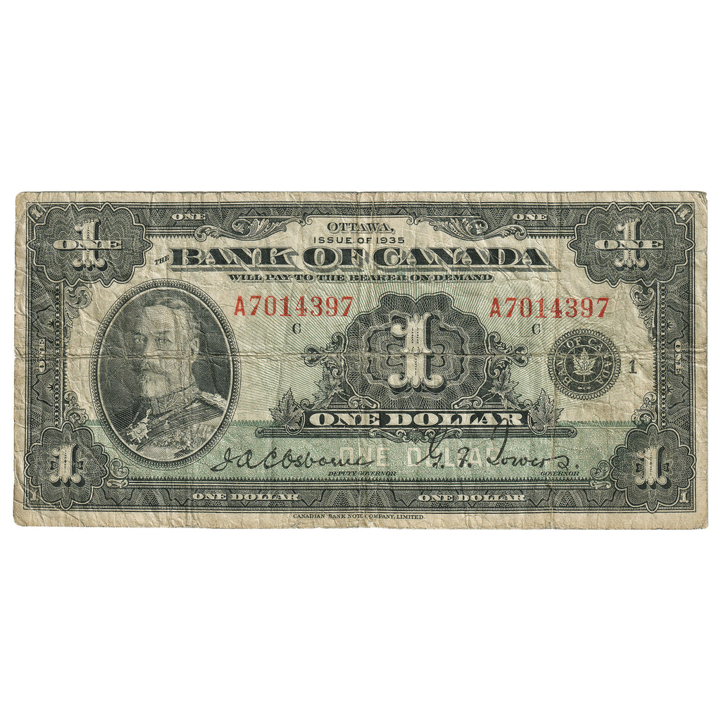 BC-1 1935 Canada $1 Osborne-Towers, English, Series A, VG