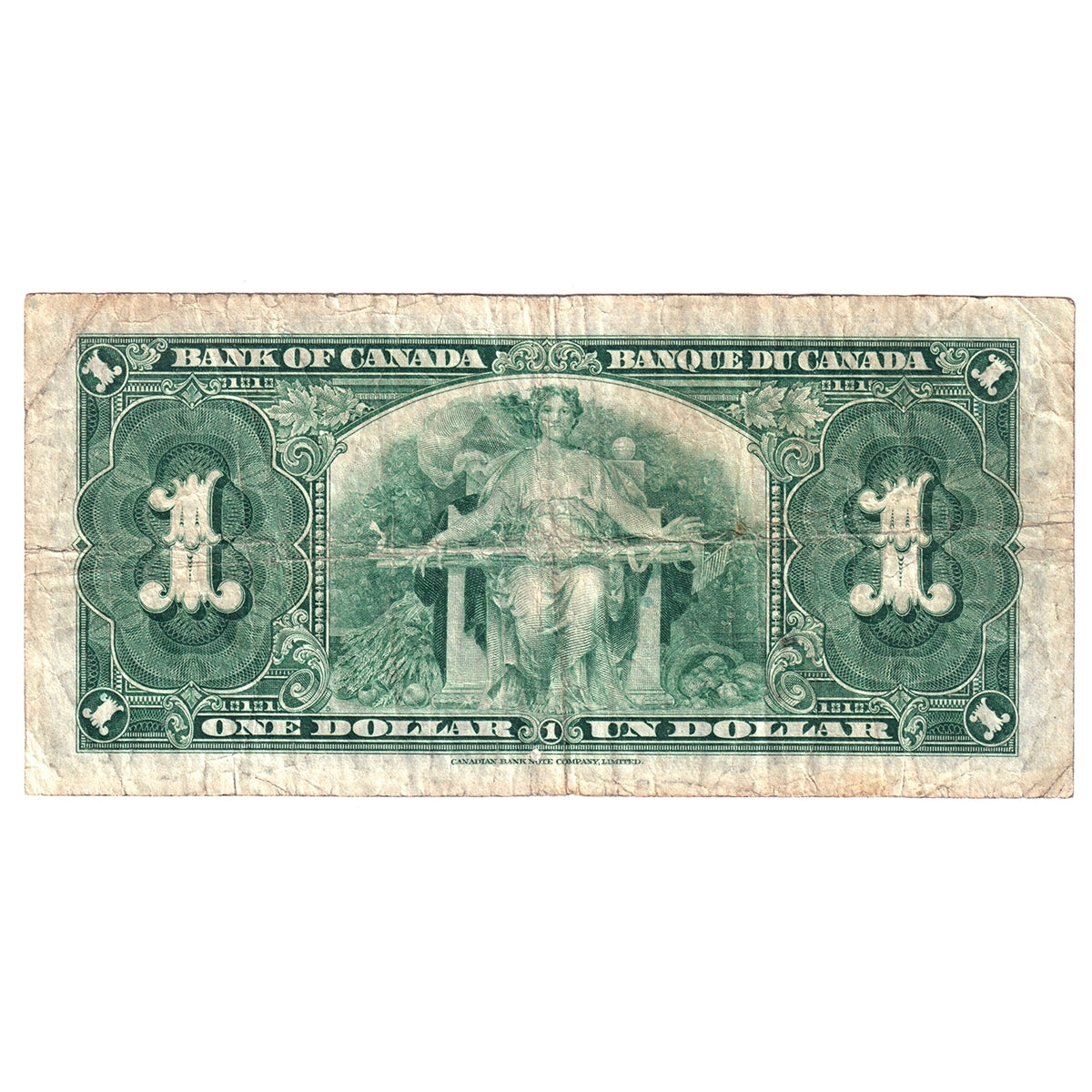 BC-21b 1937 Canada $1 Gordon-Towers, Narrow Panel, H/A, VG-F (VG10)