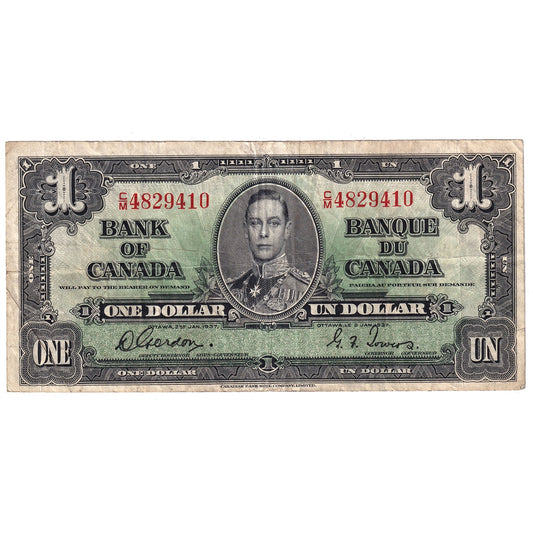 BC-21c 1937 Canada $1 Gordon-Towers, C/M, VF