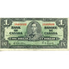 BC-21c 1937 Canada $1 Gordon-Towers, Y/A, Fine (F12)