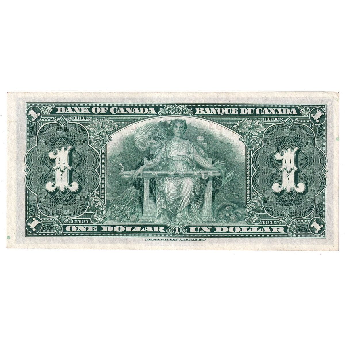 BC-21c 1937 Canada $1 Gordon-Towers, Y/L, Almost Uncirculated (AU50)