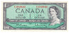 BC-37b-i 1954 Canada $1 Beattie-Rasminsky, O/Z, Almost Uncirculated (AU50)