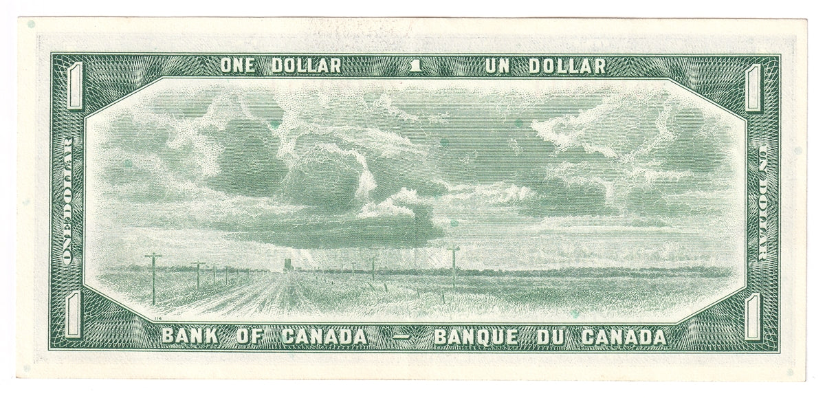 BC-37b 1954 Canada $1 Beattie-Rasminsky, O/Z, EF-AU (EF45)