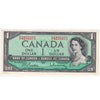 BC-37b-i 1954 Canada $1 Beattie-Rasminsky, P/Z, Almost Uncirculated (AU50)