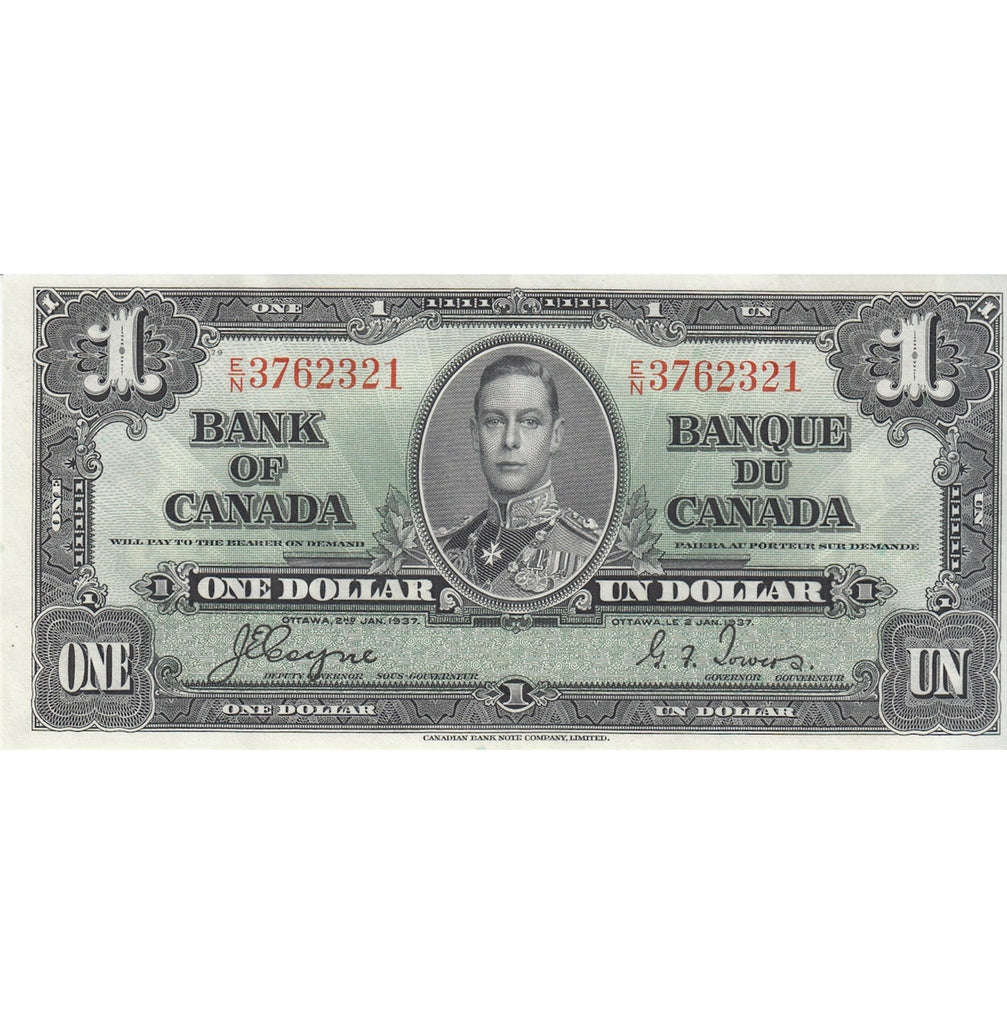 BC-21d 1937 Canada $1 Coyne-Towers, E/N, Extra Fine (EF40)