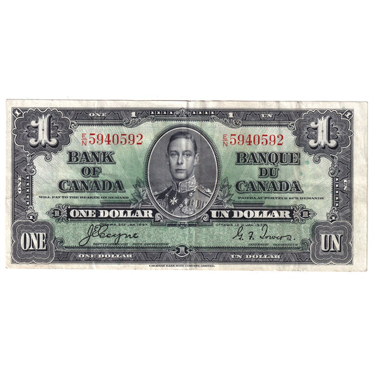 BC-21d 1937 Canada $1 Coyne-Towers, E/N, VF-EF (VF30)