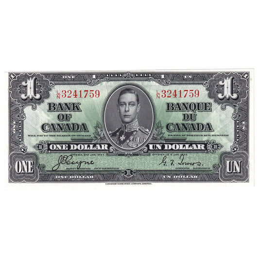 BC-21d 1937 Canada $1 Coyne-Towers, L/N, UNC