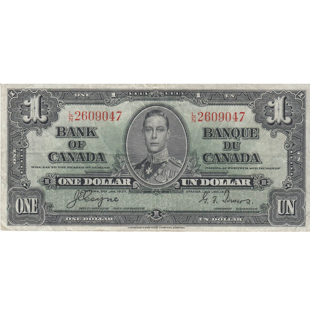 BC-21d 1937 Canada $1 Coyne-Towers, L/N, Very Fine (VF20)