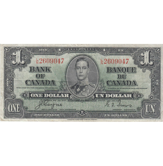 BC-21d 1937 Canada $1 Coyne-Towers, L/N, Very Fine (VF20)