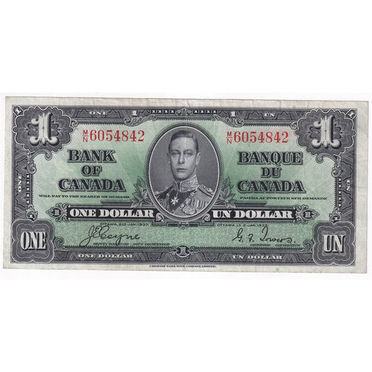 BC-21d 1937 Canada $1 Coyne-Towers, M/N, F-VF (F15)