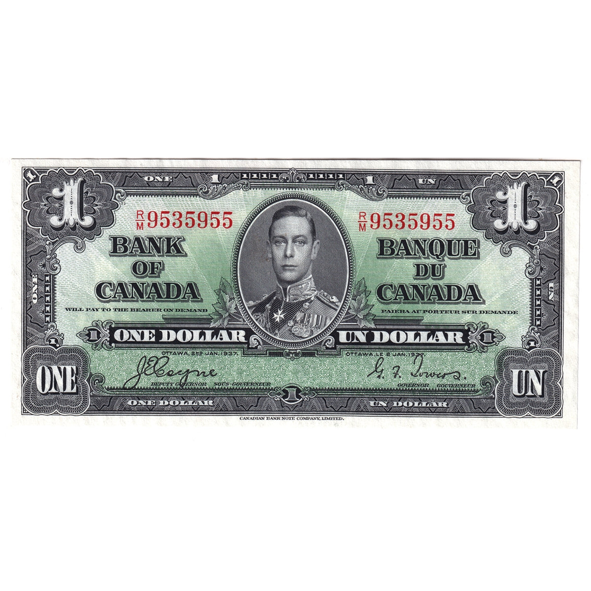 BC-21d 1937 Canada $1 Coyne-Towers, R/M, EF-AU (EF45)