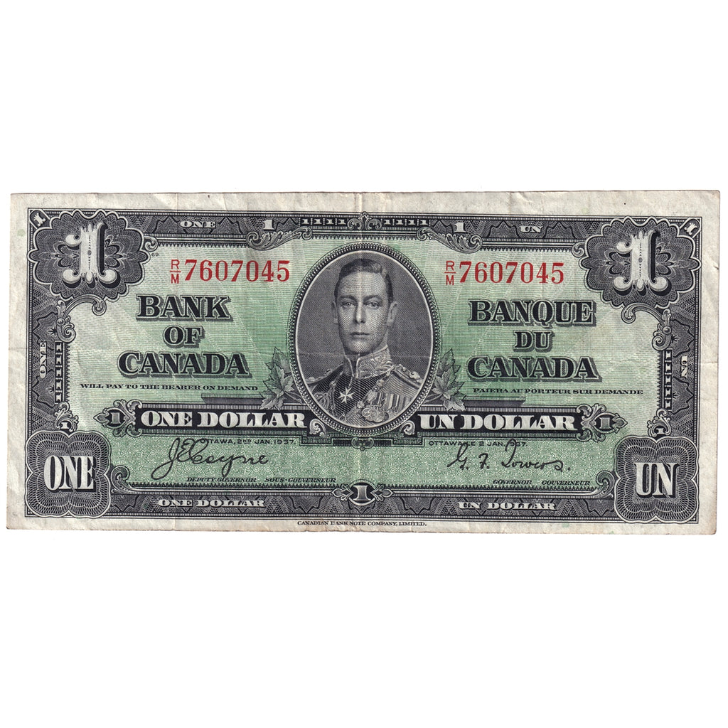 BC-21d 1937 Canada $1 Coyne-Towers, R/M, VF