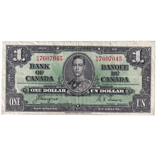 BC-21d 1937 Canada $1 Coyne-Towers, R/M, VF