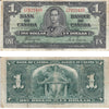 BC-21d 1937 Canada $1 Coyne-Towers, T/N, F-VF