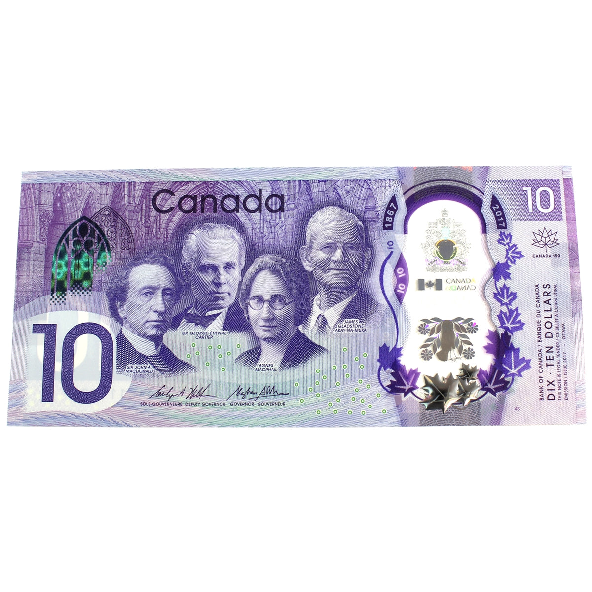 BC-75 2017 Canada $10 Wilkins-Poloz, CDA, Choice Uncirculated (CUNC63)