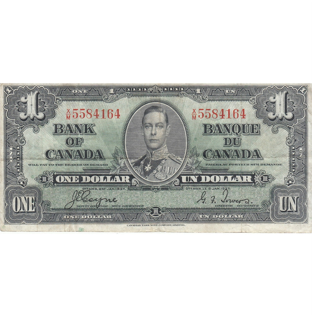 BC-21d 1937 Canada $1 Coyne-Towers, X/M, F