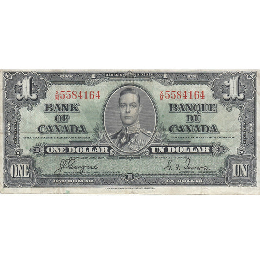 BC-21d 1937 Canada $1 Coyne-Towers, X/M, F