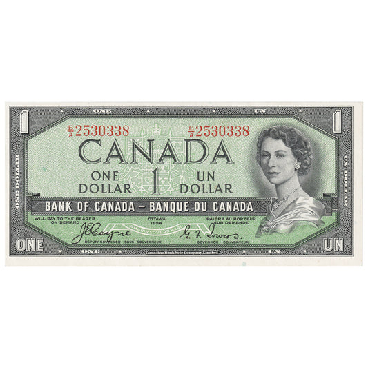BC-29a 1954 Canada $1 Coyne-Towers, Devil's Face, B/A, UNC