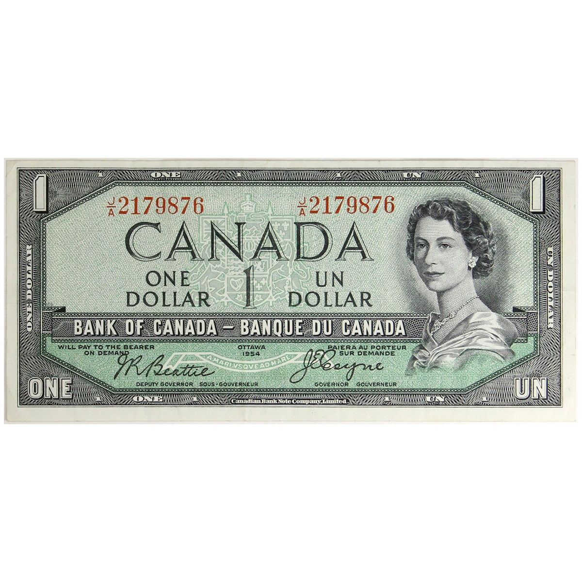 BC-29b 1954 Canada $1 Beattie-Coyne, Devil's Face, J/A, Very Fine (VF20)