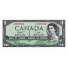 BC-29b 1954 Canada $1 Beattie-Coyne, Devil's Face, L/A, Almost Uncirculated (AU50)