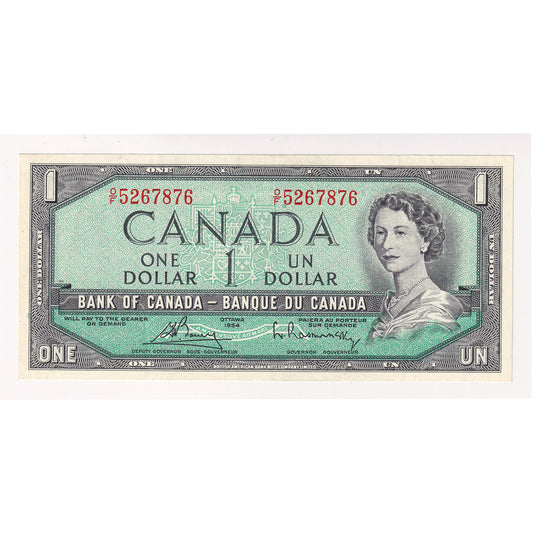 BC-37c 1954 Canada $1 Bouey-Rasminsky, O/F, Extra Fine (EF40)
