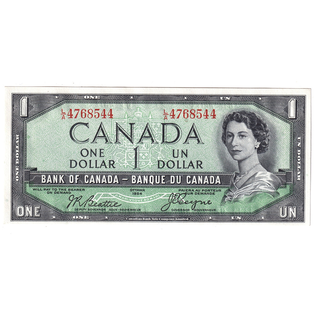 BC-29b 1954 Canada $1 Beattie-Coyne, Devil's Face, L/A, CUNC