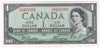 BC-29b 1954 Canada $1 Beattie-Coyne, Devil's Face, R/A, Almost Uncirculated (AU50)