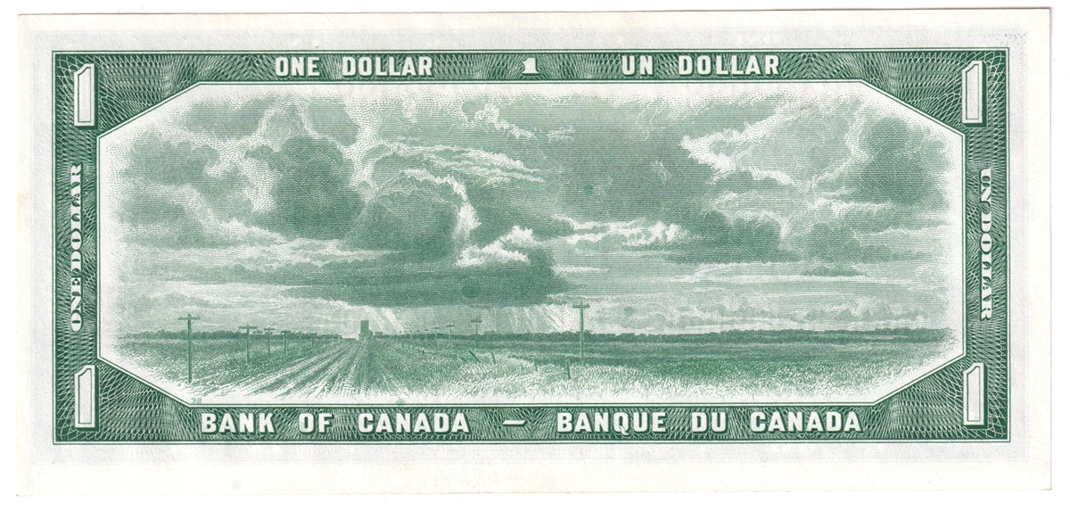 BC-29b 1954 Canada $1 Beattie-Coyne, Devil's Face, R/A, Almost Uncirculated (AU50)