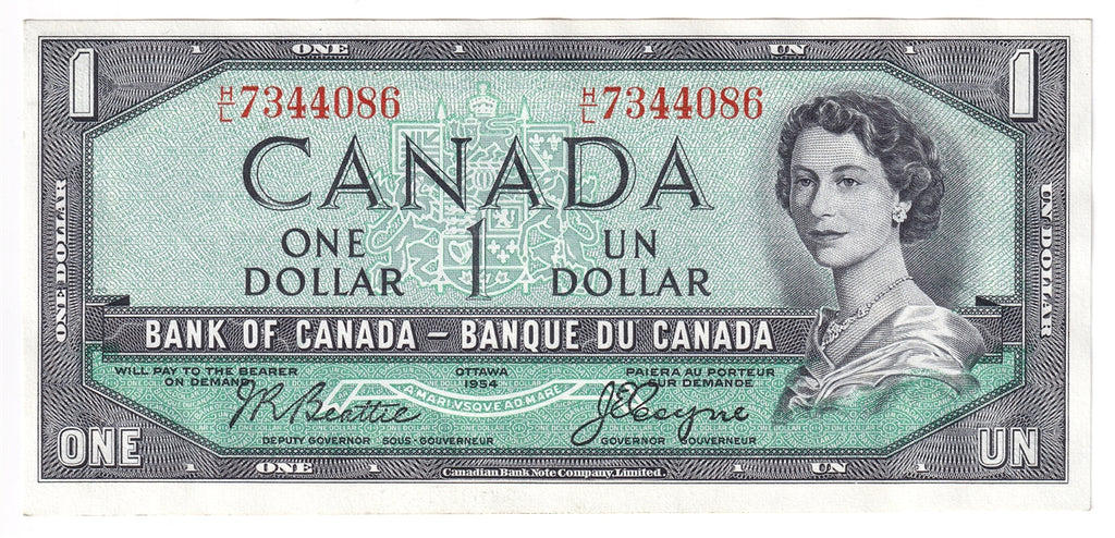 BC-37a 1954 Canada $1 Beattie-Coyne, H/L, Uncirculated (MS60)