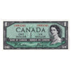 BC-37a 1954 Canada $1 Beattie-Coyne, R/L, AU-UNC (AU55)