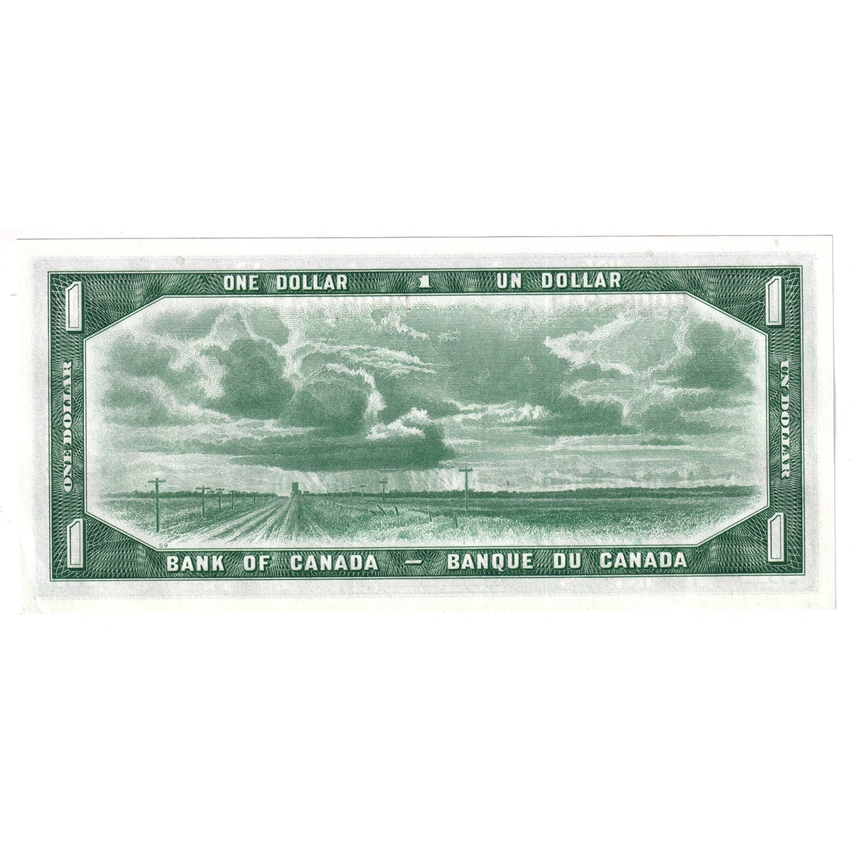 BC-37a 1954 Canada $1 Beattie-Coyne, R/L, AU-UNC (AU55)