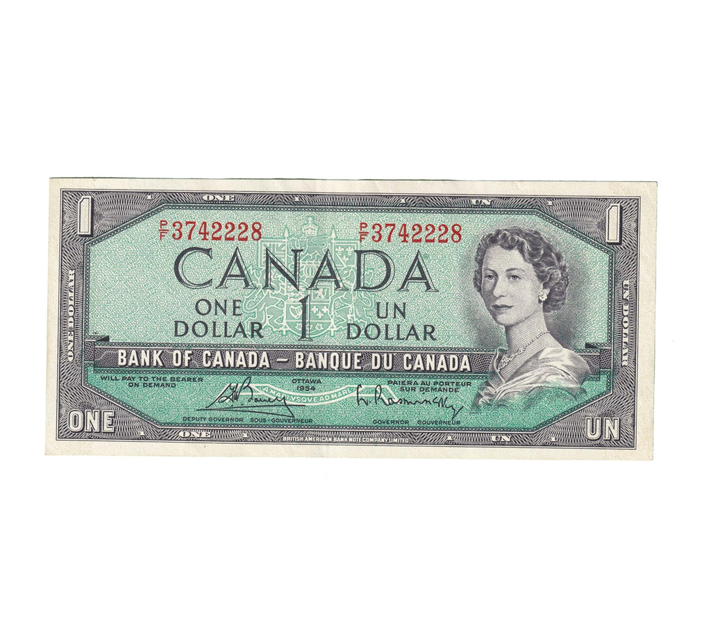 BC-37c 1954 Canada $1 Bouey-Rasminsky, P/F, Extra Fine (EF40)