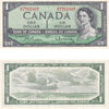 BC-37b-i 1954 Canada $1 Beattie-Rasminsky, M/P, AU-UNC (AU55)