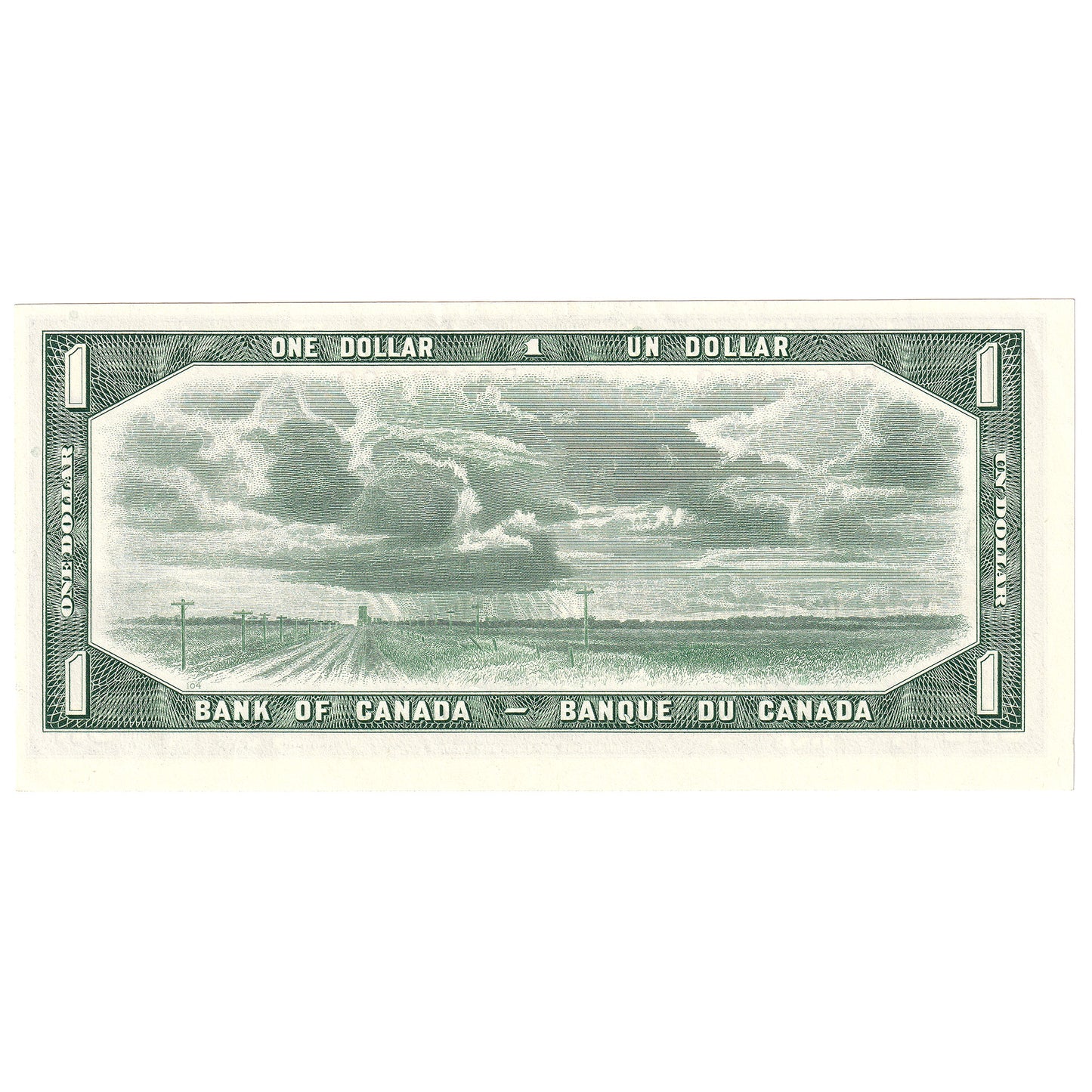 BC-37b 1954 Canada $1 Beattie-Rasminsky, D/O, AU-UNC (AU55)