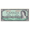 BC-37b 1954 Canada $1 Beattie-Rasminsky, E/Y, Almost Uncirculated (AU50)