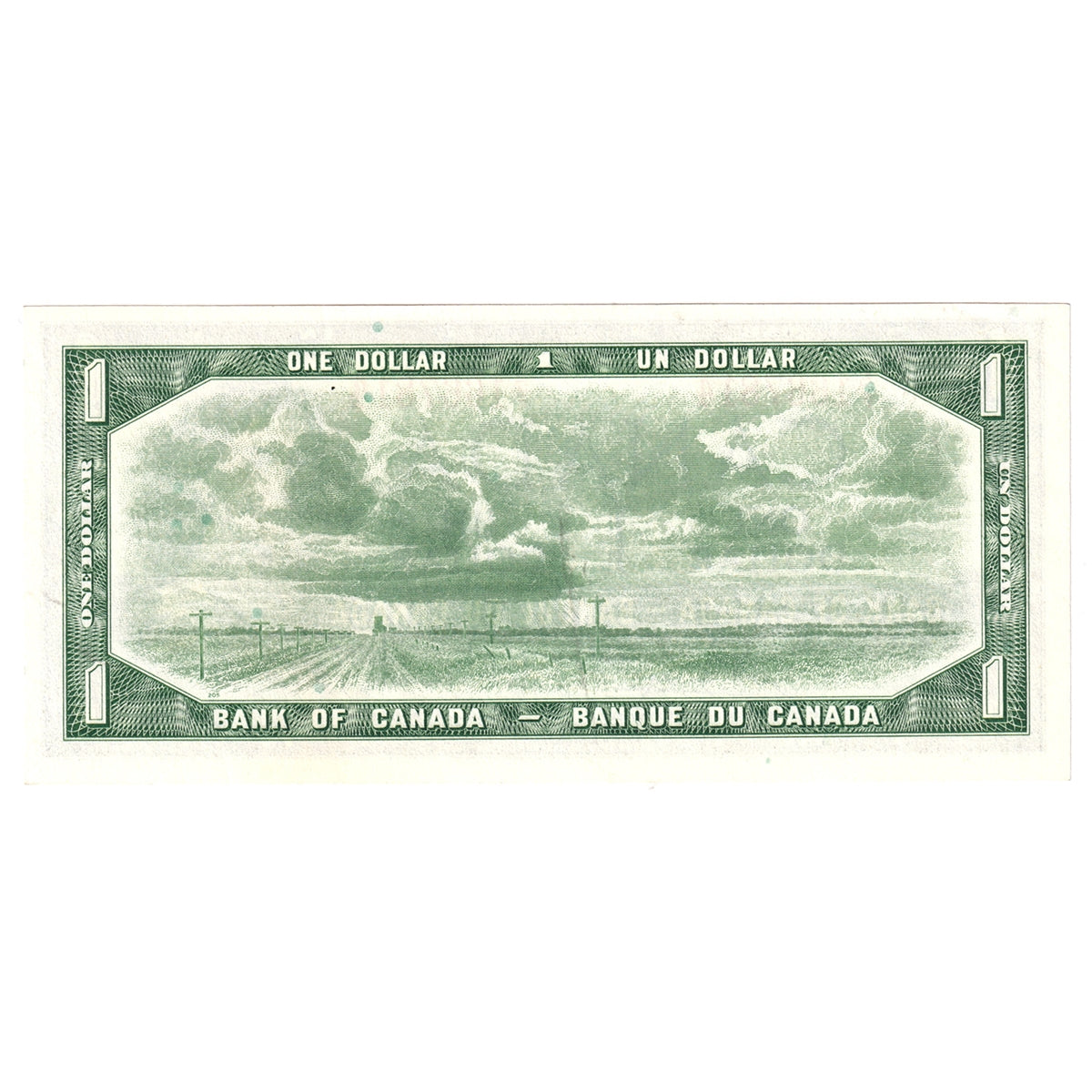 BC-37c 1954 Canada $1 Bouey-Rasminsky, S/F, Almost Uncirculated (AU50)