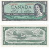 BC-37b 1954 Canada $1 Beattie-Rasminsky, F/N, Almost Uncirculated (AU50)